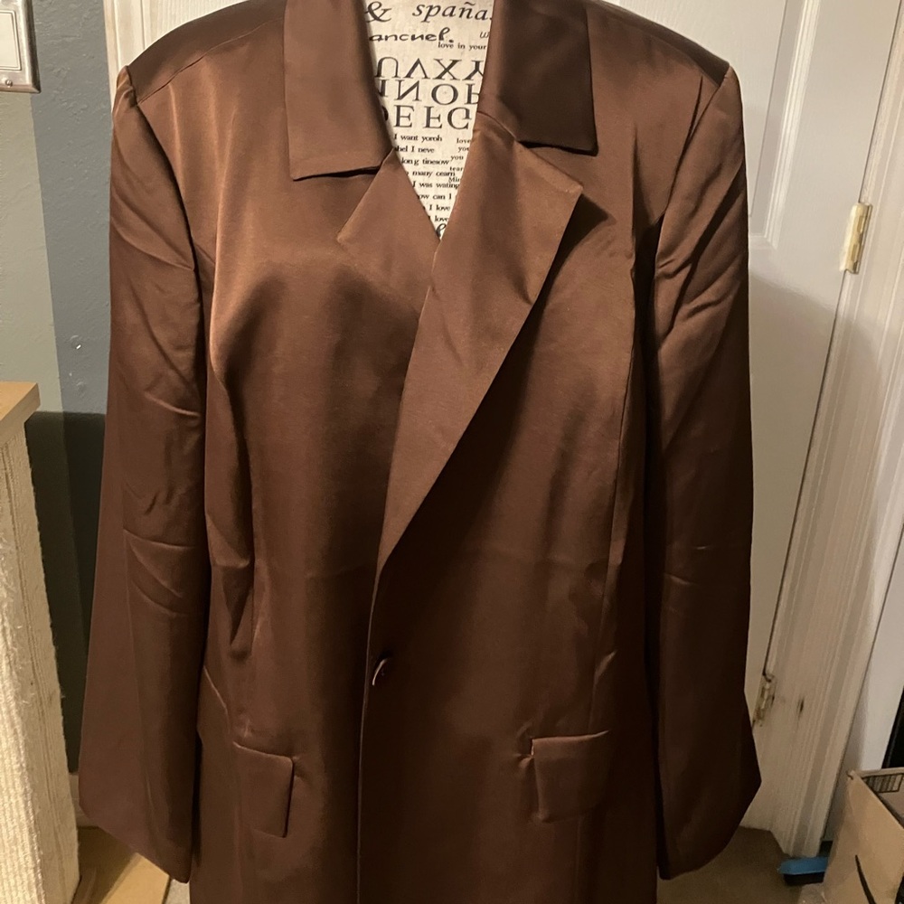 Eloquii Chocolate Satin Jacket